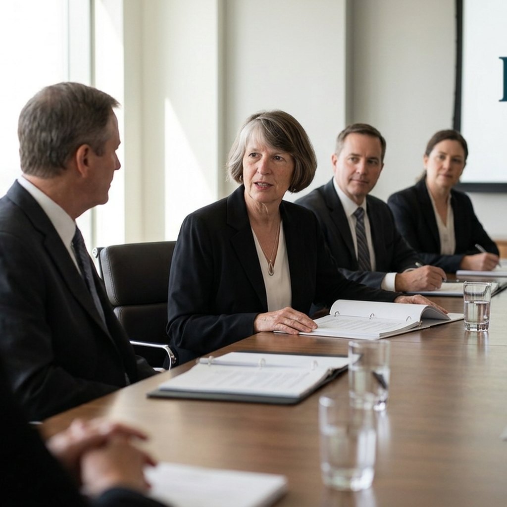 Dee Jones advising a board of directors at the board table
