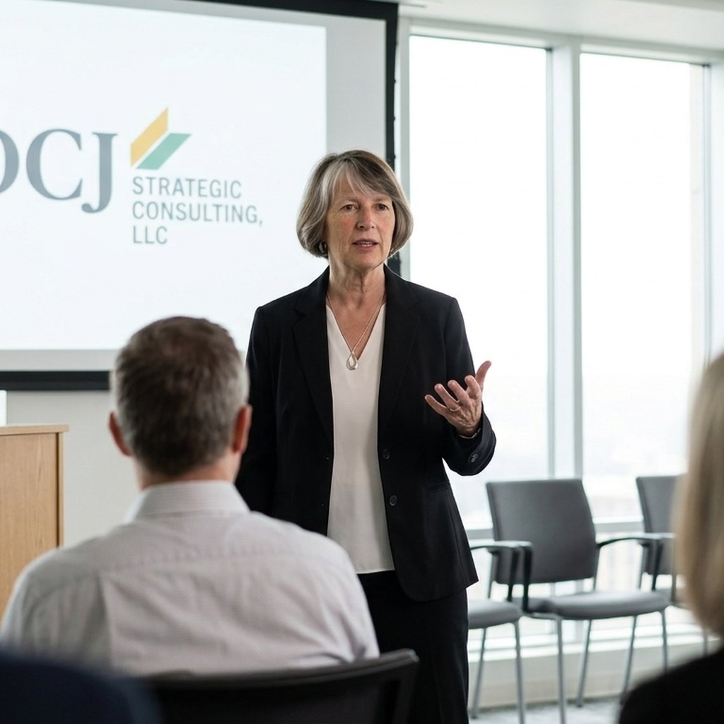 Dee Jones speaking to an audience from a conference stage